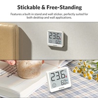 ATuMan THmini Thermomètre Hygromètre Numérique ATX avec Écran LCD 2,5 Pouces, Horloge Haute Précision pour Intérieur, Fixation Murale ou sur Pied