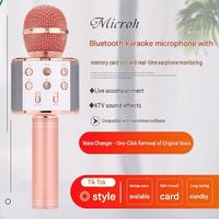 Microphone Karaoké Sans Fil Tout-en-un Omnidirectionnel Portable avec Haut-parleur Intégré WS858 pour Chant Mobile en Direct