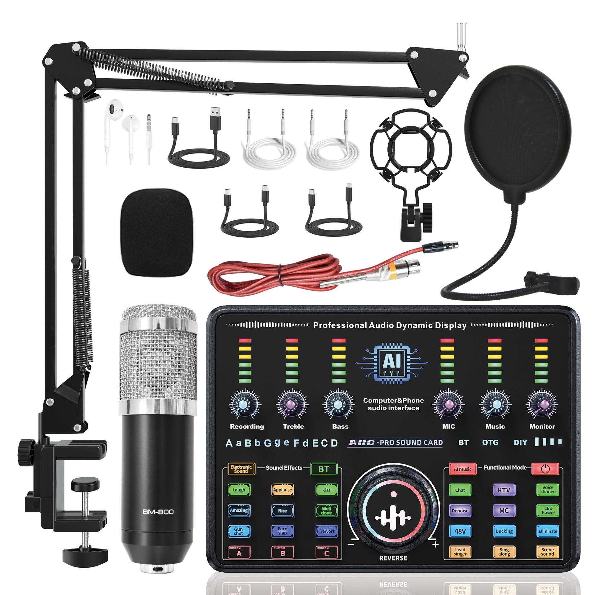 BM800(Black Silver)+Ai10 sound card