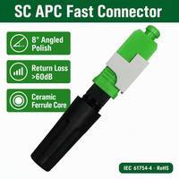 Conector Rápido de Fibra Óptica SC APC, Conector Óptico de Montaje en Campo