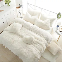 Ensemble de housse de couette et de taie d'oreiller, design personnalisé, couleur unie, polaire doux, épais, literie d'hiver, housse de couette moelleuse