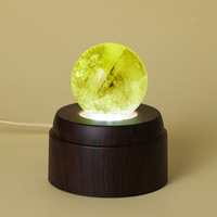 Ornement boule de cristal naturelle avec base en bois, veilleuse Feng Shui rotative à 360 degrés, décoration pour la maison, cadeau de méditation