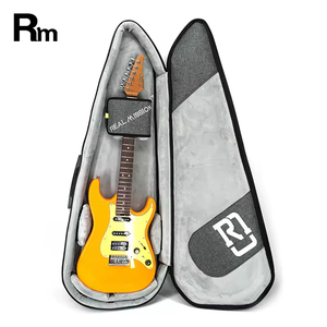 Coolift-D Mochila Estilo Guitarra Estuche Bolsas dobles Borgoña Eléctrico Mini Grueso Doble Duro Profesional A prueba de golpes Impermeable - Product Image 4