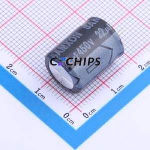 Condensateur électrolytique en aluminium à montage traversant ERT226M2WI16CB, composant à montage traversant (THT), D12.5xL16mm 22uF 20% 450V 5mm - Product Image 1