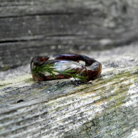 Natural Forest Ring Men's Women's Resin Juniper Wooden Curved Wood Ring