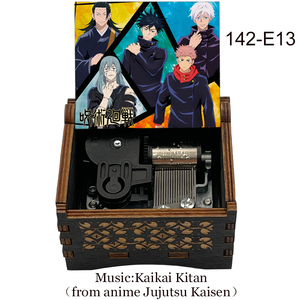 Boîte à musique personnalisée de l'anime Jujutsu Kaisen, petite décoration mignonne en bois noir de Kaikai de la chanson Kitan - Product Image 5