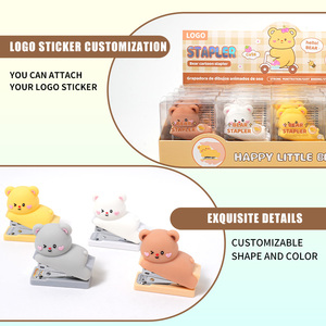 Mini <span class=keywords><strong>Engrapadora</strong></span> de Plástico con Diseño de Oso Feliz, 500 Grapas, Venta al por Mayor, Papelería <span class=keywords><strong>Kawaii</strong></span> para Oficina y Escuela, Regalo para Niños, Logotipo Personalizado OEM - Product Image 4