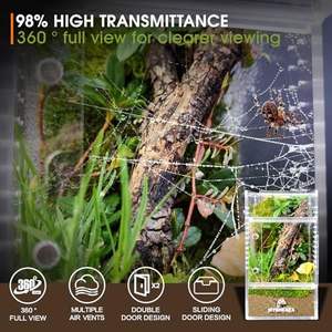 Accessoires voor springspinverblijven, tarantula-kooi, insectenkooi, bidsprinkhaanhabitat, slakken- en insectenterrariumrekken - Product Image 2