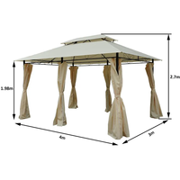 Gazebo de Metal de Alta Calidad con Estructura de 3*4*2.6m, Carpa Decorativa de Hierro Forjado para Exteriores, Gazebos Romanos en Venta