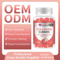 Gummies de collagène OEM multivitaminées saveur pêche, biotine, vitamine C, soin de la peau, des cheveux et des ongles, complément beauté pour femmes, 60 gummies