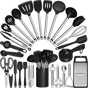 Juego de 44 Utensilios de Cocina de Silicona, Utensilios de Cocina de Acero Inoxidable, Accesorios para Cocina - Product Image 1