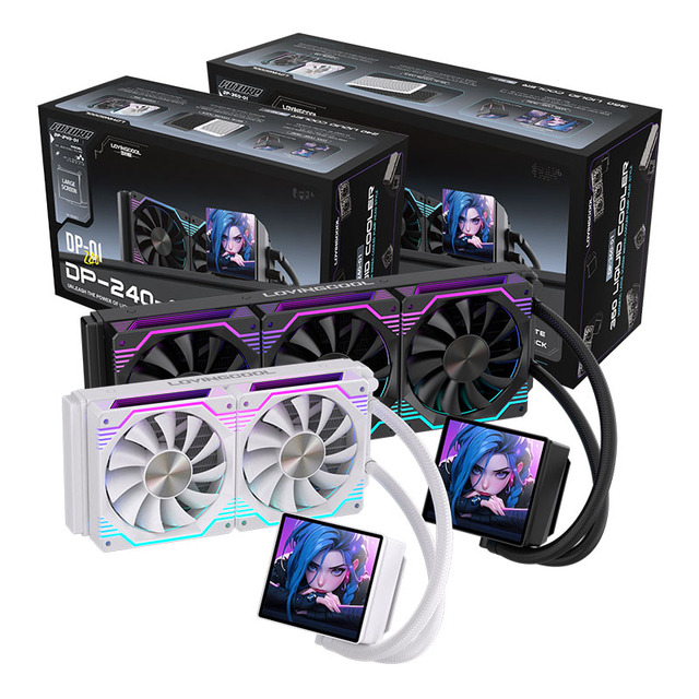 LOVINGCOOL New Design 240/360mm CPU Liquid Cooler 4 Inches Screen DIY Play Animated Video Display Temperature PC Case Fan Cooler