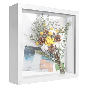 Đen Trắng óc chó MDF 8x8 8x10 <span class=keywords><strong>10x10</strong></span> 16x16 inch A4 trang trí nghệ thuật hình ảnh khung ảnh sâu 3D bóng hộp khung với plexiglass - Product Image 1