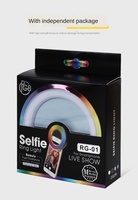 Rechargeable RGB téléphone mobile diffusion en direct beauté selfie LED anneau lumière Internet célébrité téléphone mobile lentille lumière de remplissage