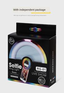 Anillo de luz LED para selfies, iluminación recargable RGB para teléfono móvil, en vivo, para selfis, con lentes de relleno - Product Image 5