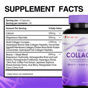 Cápsulas de Péptidos de Colágeno Múltiple, Complejo de Colágeno Hidrolizado con Mezcla para Belleza y Sueño, Suplemento de Colágeno para la Piel - Product Image 3