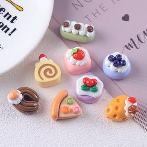 DIY al por mayor a granel lindo pastel crema de mantequilla hecho a mano pan resina encantos para adhesivo teléfono caso pinza de pelo accesorios zapato hebilla - Product Image 2