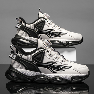 Men's Trendy Sporty Casual Basketball <b>Shoes</b> Breathable Anti-Slip Durable PVC Soles <b>Split</b> Leather Upper Comfortable All Seasons - Product Image 2