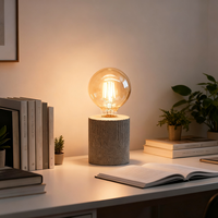 Chargeur sans fil Modern Edison Bulb Ciment Led Lampe de table pour bureau