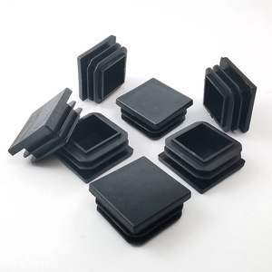 Square Plastic Inner Plug 28x28mm Black Anti Slip Furniture Leg Protection <b>Pad</b> For Chair Stool Iron <b>Bed</b> Steel Pipe Foot Cap - Product Image 1