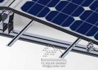 Support de montage de panneaux solaires photovoltaïques YZ pour toit plat, disposition est-ouest, anodisé argent naturel, avec ballast