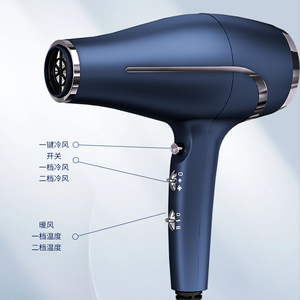 ไดร์เป่าผมกำลังสูง มอเตอร์ AC 220V สำหรับร้านเสริมสวย พร้อมหัวเป่าแบบรวมลมและกระจายลม สีน้ำเงินด้าน ดำ ทอง รุ่น SK900 - Product Image 3
