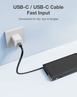 Batterie externe haute capacité 10000mAh avec câble USB-C rétractable intégré, charge rapide PPS 22W, chargeur portable, affichage numérique, UL2056