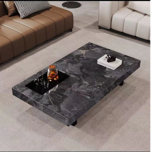 Mesa de Centro Rectangular de Metal con Placa de Roca, Estilo Moderno, Simple y de Lujo, a Precio de Fábrica - Product Image 4