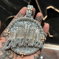 Pendentif Lettre Personnalisée en Argent Sterling S925 Moissanite VVS Effet Diamant Glacé Style Hip Hop – Grande Vente