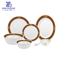 Vaisselle en verre d'opale rouge Extra forte, bol et assiette d'opale rouge, bol et cuillère d'opale 28 pièces