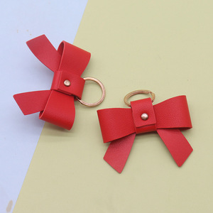 Porte-rouge à lèvres en cuir PU avec nœud 7,5 cm, porte-clés nœud rouge, étui pour baume à lèvres, breloque de sac, cadeau pour femme, accessoires de sac à main - Product Image 6