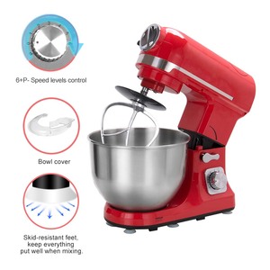 9-in-1 Vertical 500 Watt Tilting Head Multifunctional Electric <strong>Mixer</strong> with Stainless Steel <strong>Bowl</strong> and 1.5L <strong>Glass</strong> Jar Meat Grinder - Product Image 3