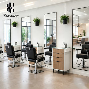 Modern Durable Hair Salon <b>Trolley</b> Cart MDF Modular Workstation Mirror Styling Station Freely Combinable Easy Moving <b>Tool</b> cabinet - Product Image 2