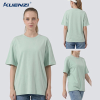 Camiseta Kuenzi Regular Personalizada con Logotipo, Cuello Redondo, Manga Corta, 100% Algodón, 310GSM, Hombros Caídos, Talla Grande para Mujer