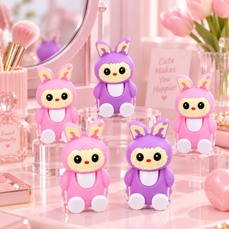 Vit Cap Italian Private Label Cute Bunny Lip Gloss, Pink Purple Cartoon Rabbit ...