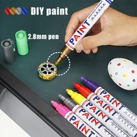 Marqueur de peinture à impression UV permanente 12 couleurs, pointe plate de 2,8 mm pour tissu