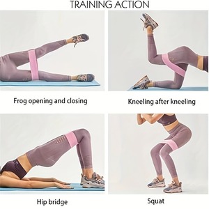 สายรัดสะโพกซิลิโคนยืดหยุ่นสูง สายรัดออกกำลังกายผ้าโพลีเอสเตอร์พิมพ์โลโก้ตามสั่ง สำหรับโยคะและการออกกำลังกาย - Product Image 5
