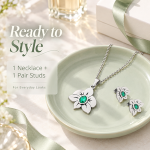 Conjunto de Joyería Clásico y Popular para Mujer con Diseño de Flores Huecas, Colgante de Flor con Corte Calado y Pendientes con Forma de Flor - Product Image 4