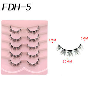 5 paires/plateau <span class=keywords><strong>Manga</strong></span> naturel long flexible et réutilisable pleine bande cils Extentions matériel avec personnalisé - Product Image 5