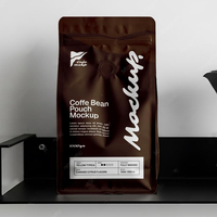 Sachet Doypack refermable avec valve pour grains de café, en feuille d'aluminium, à fond plat, pour bonbons et café