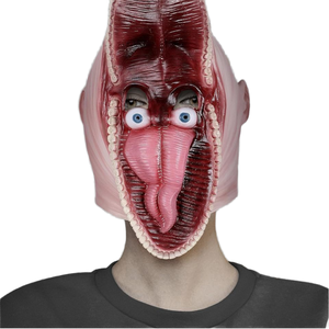 Masque Alien Effrayant Halloween - En Latex Souple, Vision Et Respiration Faciles - Pour Cosplay, Fête Déguisée, Décoration Horreur