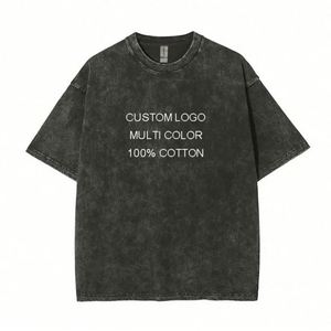 AI~MICH Clothing Manufacturer Men's <b>T</b>-shirt Custom Oversized Heavyweight Printing Cotton Acid Washed Graphic Vintage <b>T</b> Shirts - Product Image 3