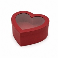 Hartvormige rode geschenkdoos met vensterdeksel, transparant, voor bloemen, chocolade, opslag, presentatie, Valentijnsdag, bruiloft, groothandel, op maat gemaakt