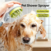 Brosse de massage et pulvérisateur pour animaux de compagnie pour le bain des chiens - Matériau ABS avec fonction intégrée
