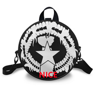 Sac à main rond en PU Saipan Splash personnalisé de qualité supérieure avec bandoulière réglable pour les vacances, les sorties et les cadeaux du Nouvel An