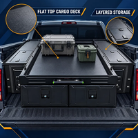 Système de tiroirs pour benne de pick-up, double tiroir, organisateur de cargaison, rangement d'outils, pour tout-terrain, overlanding et camping