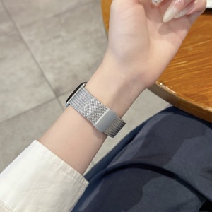 Bracelets de montre en acier inoxydable à boucle magnétique en maille milanaise pour <span class=keywords><strong>Apple</strong></span> <span class=keywords><strong>Watch</strong></span> Series 11 10 42 46 40 49 mm, <span class=keywords><strong>bracelet</strong></span> de poignet, <span class=keywords><strong>bracelet</strong></span> de montre - Product Image 5