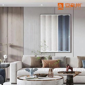 Trang Trí Nội Thất Hiện Đại Sóng Không Thấm Nước Thiết Kế PVC Lớp Phủ Sóng Tường Ốp WPC 3D Bên Trong Arc Fluted Slat Tích Hợp - Product Image 5