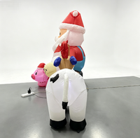 Grand Père Noël gonflable de 8 pieds avec des animaux de la ferme (cheval, cochon, vache et poulet), décoration de Noël gonflable éclairée avec LED