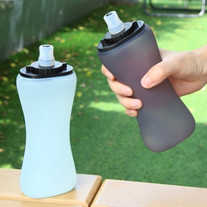 Wholesale 350ml Large Capacity Foldable Silicone Reusable Unbreakable <b>Sports</b> Water Bottle Attached Carabiner for Outdoor Cycling - Product Image 1